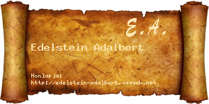 Edelstein Adalbert névjegykártya